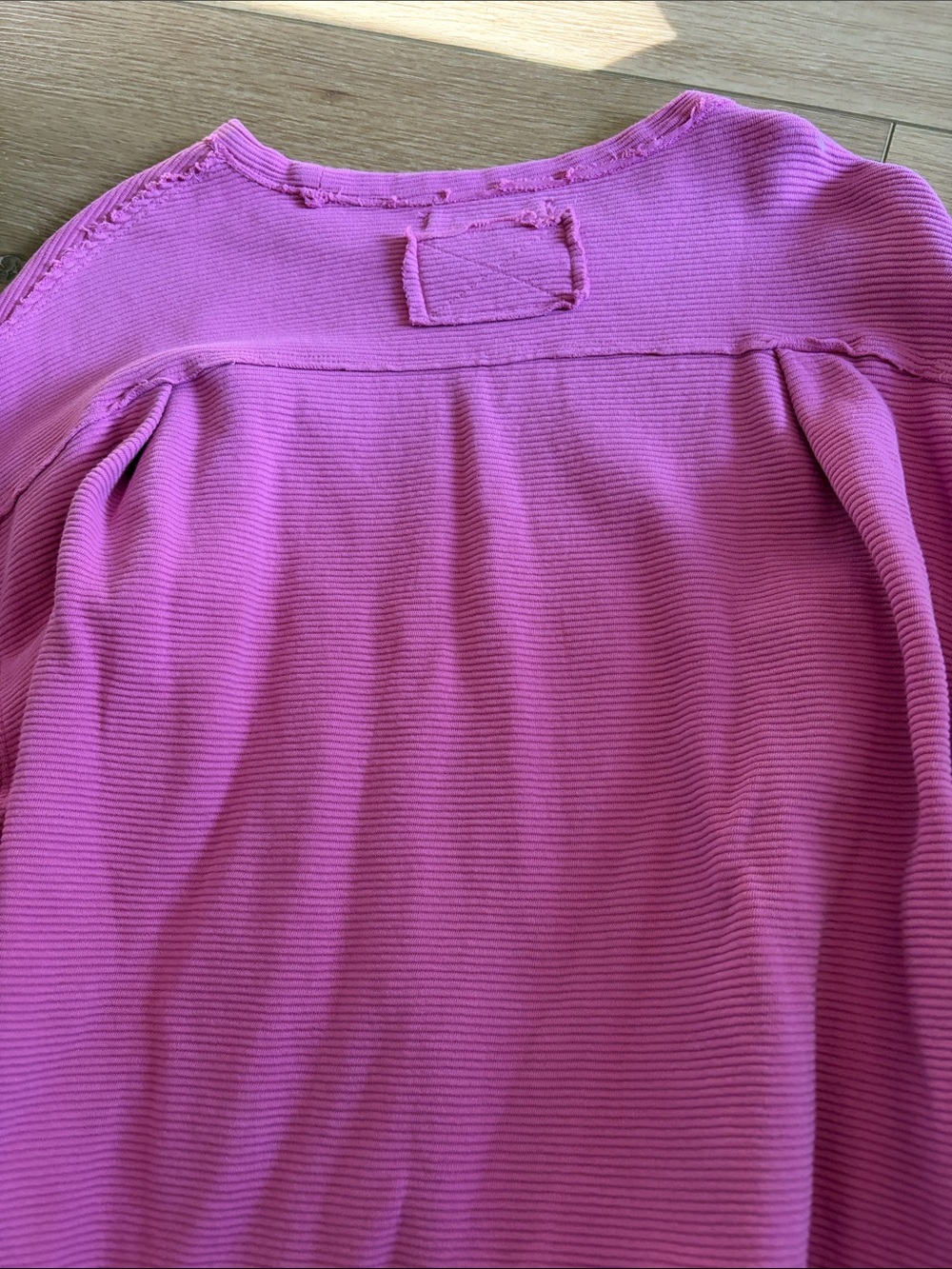 Free People Pink Ribbed Long-Sleeve Pullover Sweatshirt - Picture 5 of 5